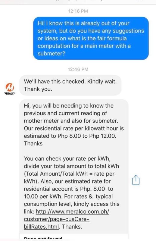 Meralco submeter computation mommy pehpot