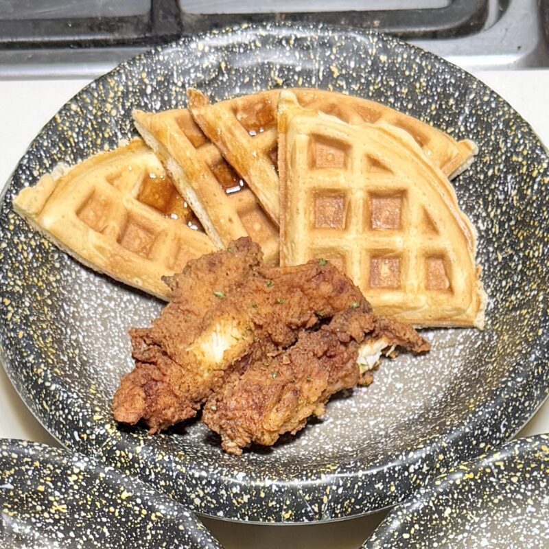 Waffles with Chicken Strips Meryenda For Kids Waffles with Chicken Strips Meryenda For Kids